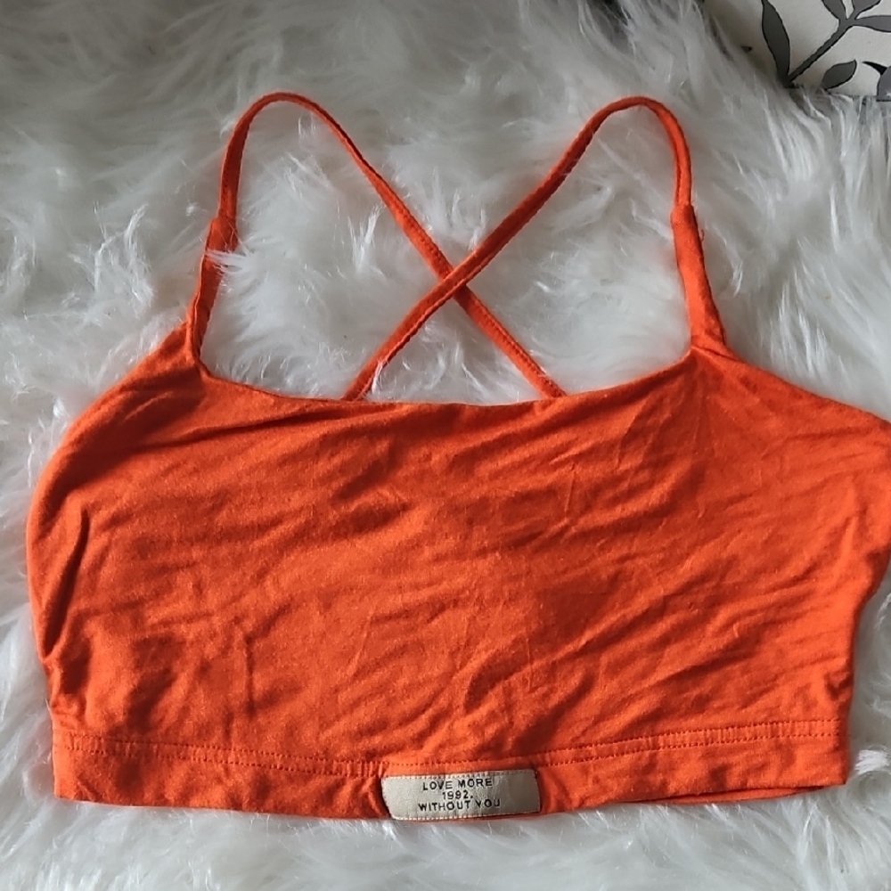 Orange Strappy Crop‎ Top